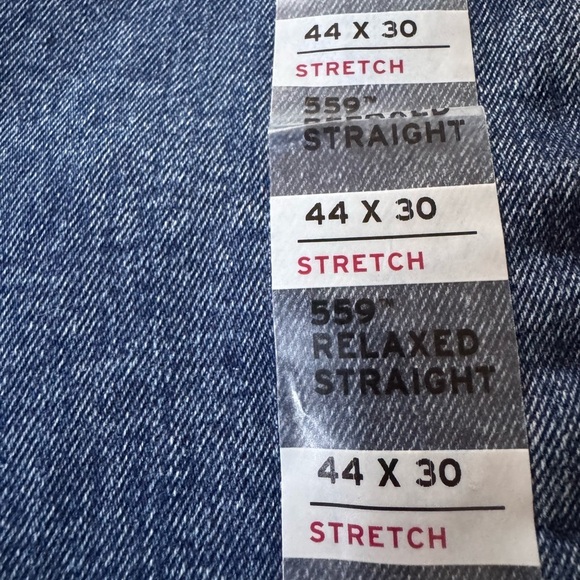 Levis 559 Jeans Relaxed Straight Pants Blue Dark Wash Mens 44x30 Big & Tall - Picture 5 of 5